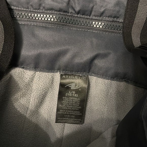 Athletic works gray lined snowpants, size 10-12 with removable suspenders - Picture 8 of 8